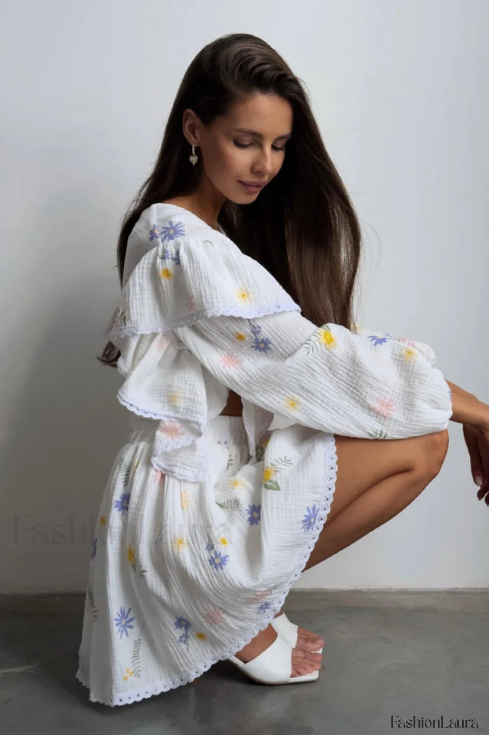 Ruffled Strawberry Stylish Print Skirt Set