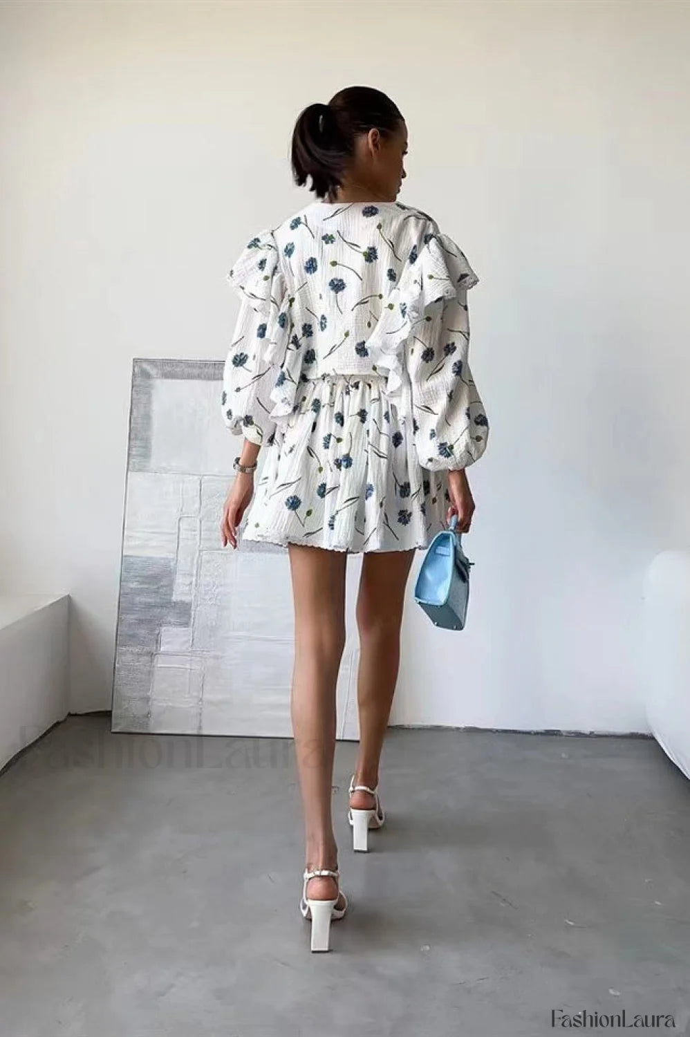 Ruffled Strawberry Stylish Print Skirt Set