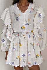 Ruffled Strawberry Stylish Print Skirt Set