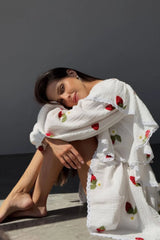 Ruffled Strawberry Stylish Print Skirt Set