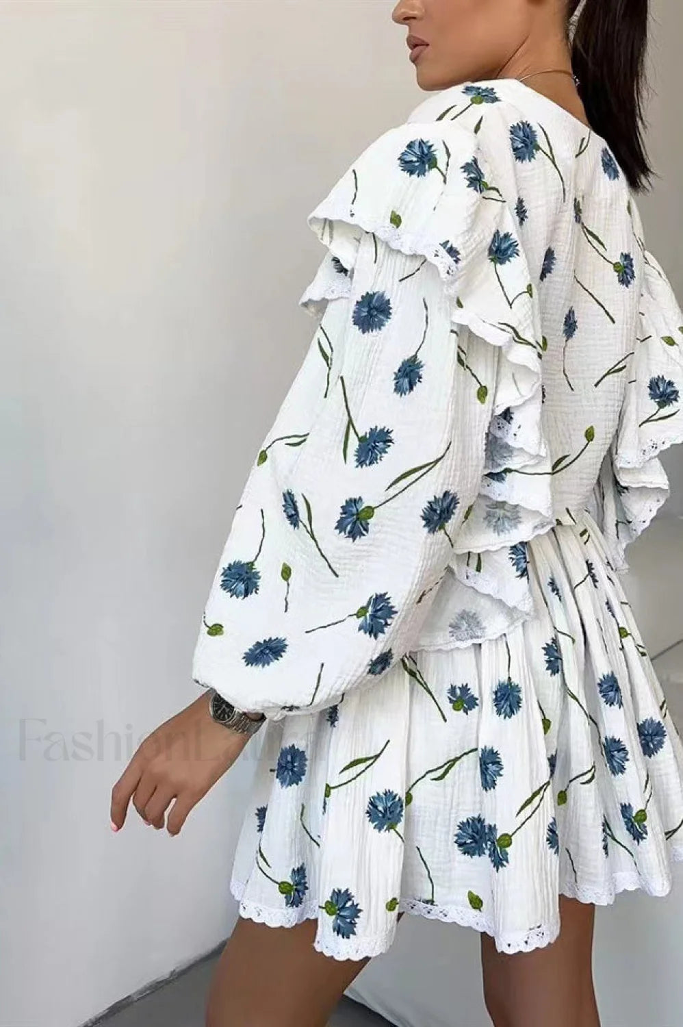 Ruffled Strawberry Stylish Print Skirt Set