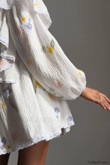 Ruffled Strawberry Stylish Print Skirt Set