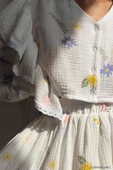 Ruffled Strawberry Stylish Print Skirt Set