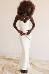 Sabine Black Tube Charming Top Tunic Dress S / White