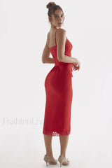 Salma Satin Stylish Slip Midi Dress