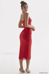 Salma Satin Stylish Slip Midi Dress