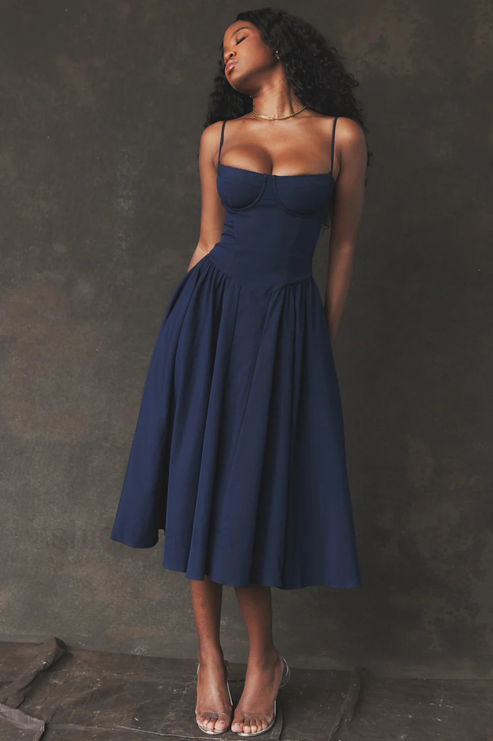 Samaria French Stylish Navy Corset Sundress