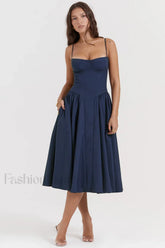 Samaria French Stylish Navy Corset Sundress S / French Navy