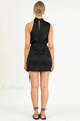 Santorini Satin Stylish Mini Dress