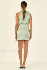 Santorini Satin Stylish Mini Dress