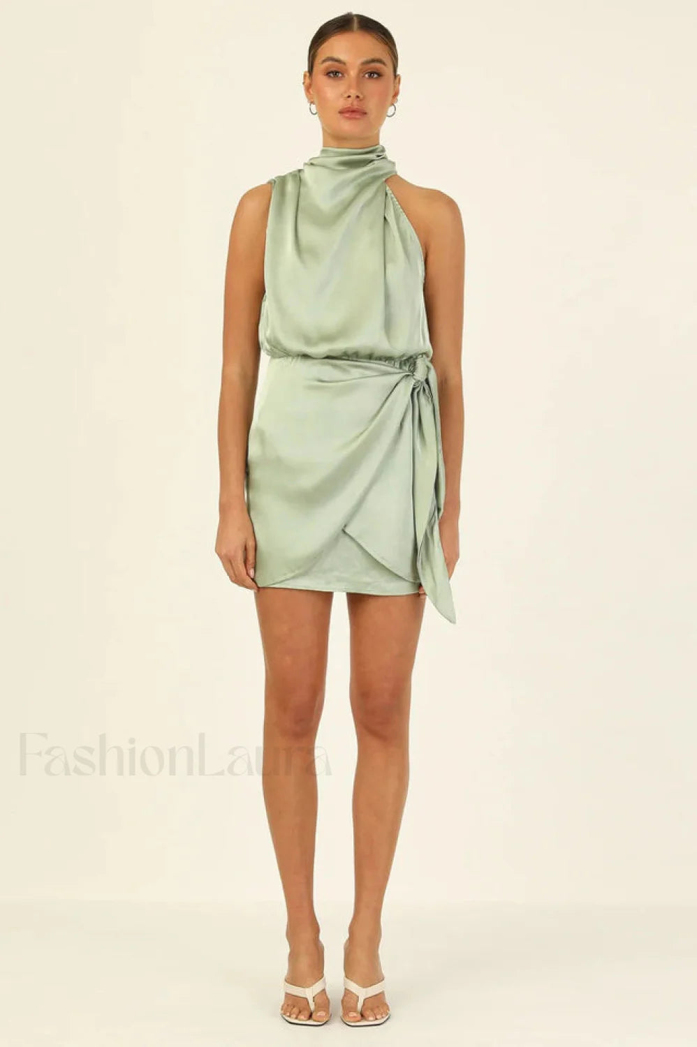 Santorini Satin Stylish Mini Dress