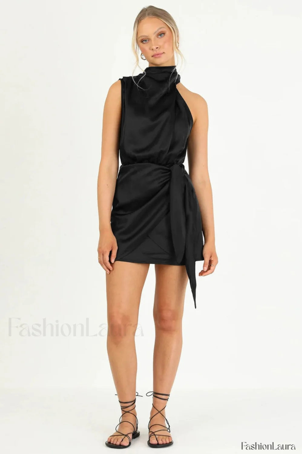 Santorini Satin Stylish Mini Dress