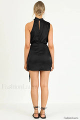 Santorini Satin Stylish Mini Dress