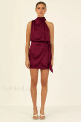 Santorini Satin Stylish Mini Dress