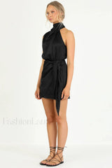 Santorini Satin Stylish Mini Dress