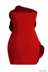 Sarrili 3D Floral Charming Corset Mini Dress