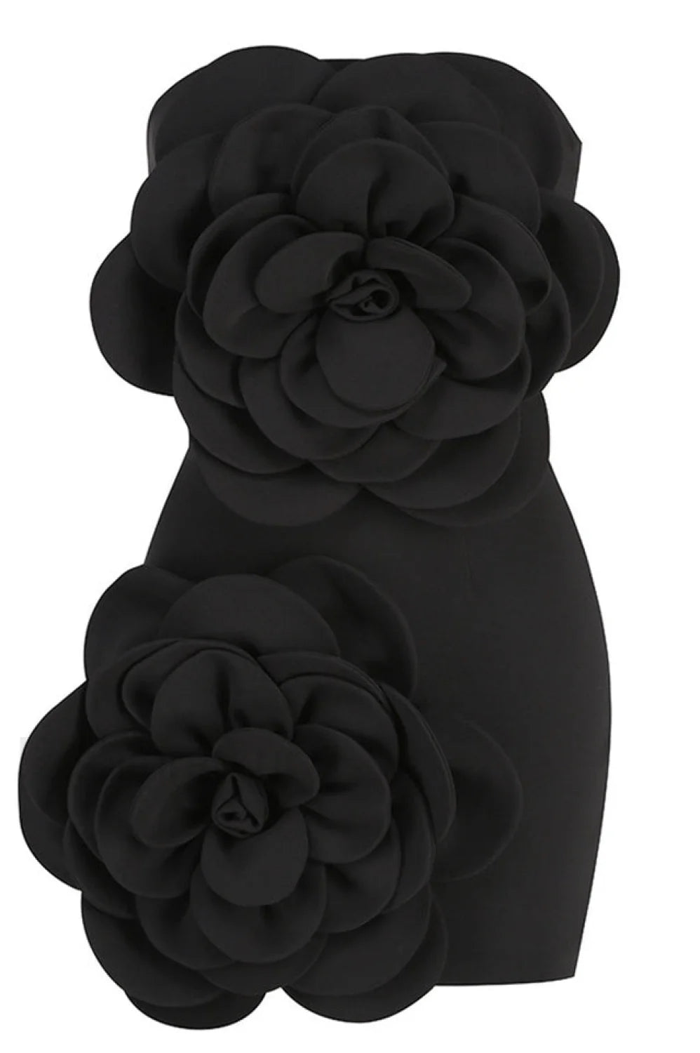 Sarrili 3D Floral Charming Corset Mini Dress XS / Black