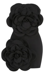 Sarrili 3D Floral Charming Corset Mini Dress XS / Black