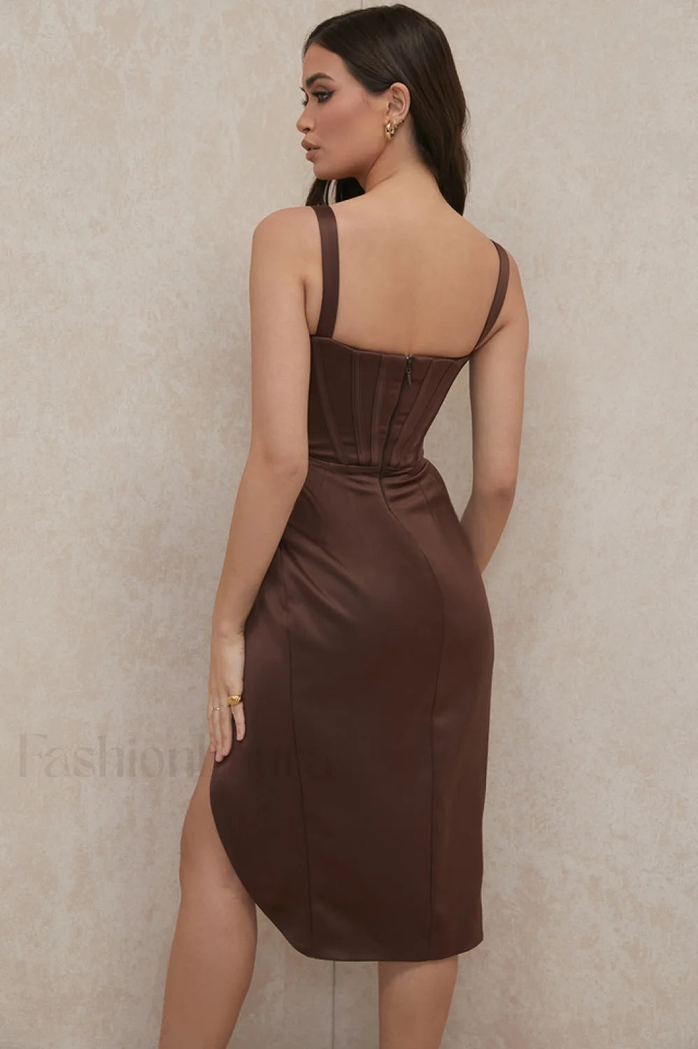 Satin Corset Stylish Midi Dress