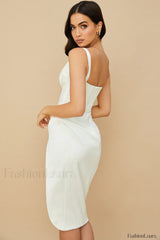 Satin Corset Stylish Midi Dress