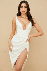 Satin Corset Stylish Midi Dress