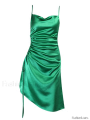 Satin Slit Midi Dress Midi Dresses