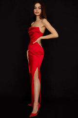 Satin Strapless Stylish Corset Maxi Dress