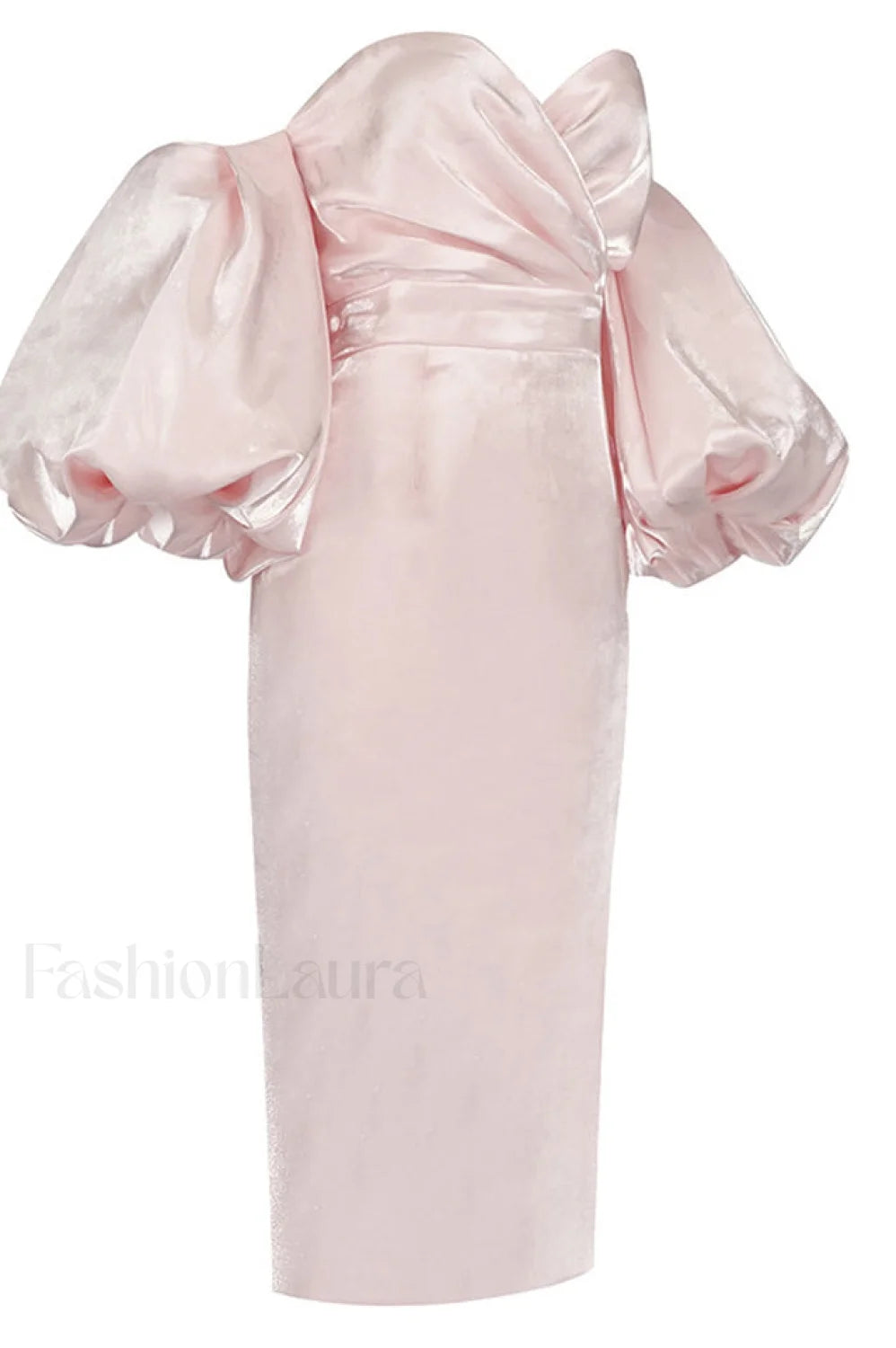 Satin Strapless Stylish Midi Dress