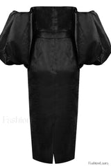 Satin Strapless Stylish Midi Dress