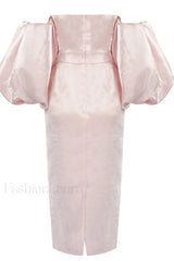 Satin Strapless Stylish Midi Dress