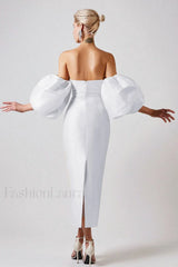 Satin Strapless Stylish Midi Dress