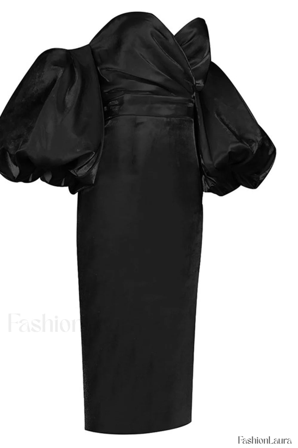 Satin Strapless Stylish Midi Dress