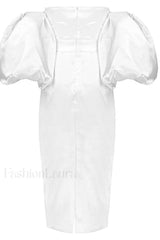 Satin Strapless Stylish Midi Dress