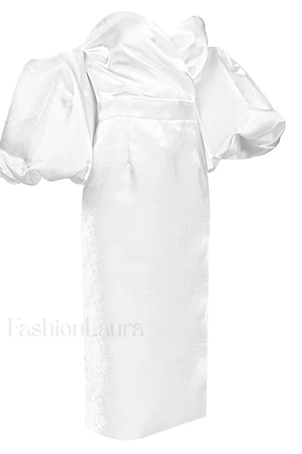 Satin Strapless Stylish Midi Dress