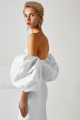 Satin Strapless Stylish Midi Dress