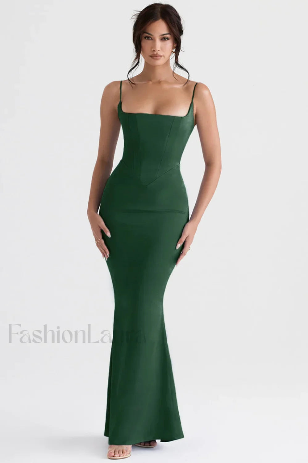 Satin Tunic Stylish Maxi Dress XS / Green