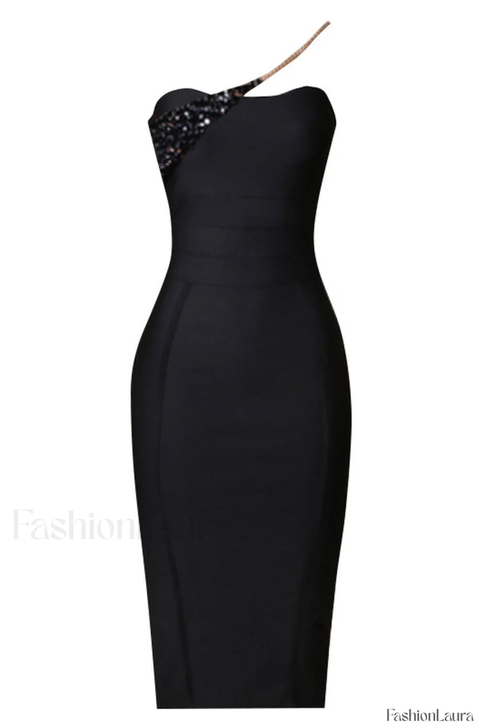 Savina One Shoulder Charming Midi Bandage Dress