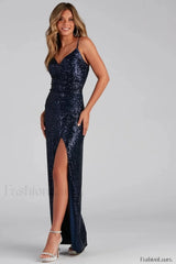 Scaly Sequin Strap Charming Low Back Dress