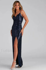 Scaly Sequin Strap Charming Low Back Dress