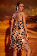 Scarlett Spaghetti Stylish Chainmail Set Free Size / Silver