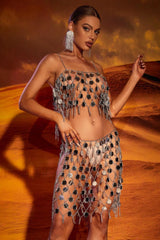 Scarlett Spaghetti Stylish Chainmail Set Free Size / Silver