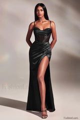 Scarlette Corset Stylish Satin Gown XS / Black