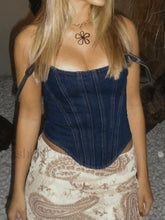 Seam Detail Denim Corset Top Blue / S Tops&Tees