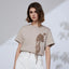 Sequin Cotton Lyocell Slim T Shirt Light coffee / S