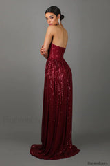 Sequin Dress With Charming Corset & Arm Drapes