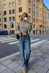 Sexy Backless Tie Knit Sweater