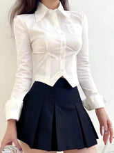 Sexy Long French Ruched Retro Blouse