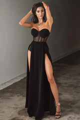 Sexy Muse Stylish Maxi Dress S / Black