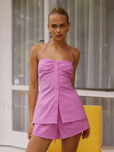 Sexy Rose Spaghetti Strap Shorts Two Piece Set Rose / S