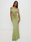 Sheer Green Strapless Maxi Dress Green / S